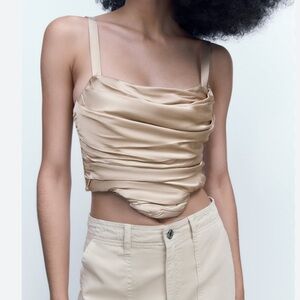 NWT 67. NEW ZARA RUCHED CORSET TOP